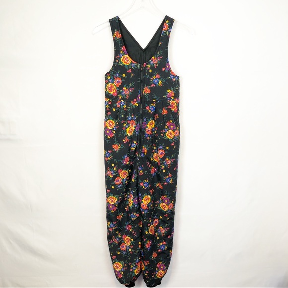 Hanna Andersson Other - Hanna Anderson black floral snow bibs girl 12